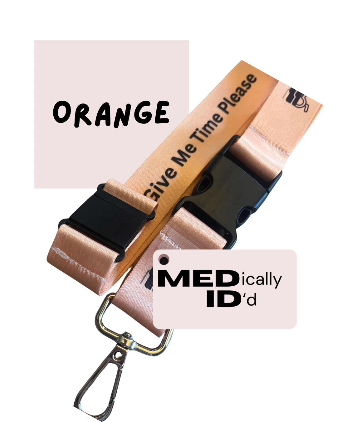 Orange Invisible Disability Lanyard | Child | Adult