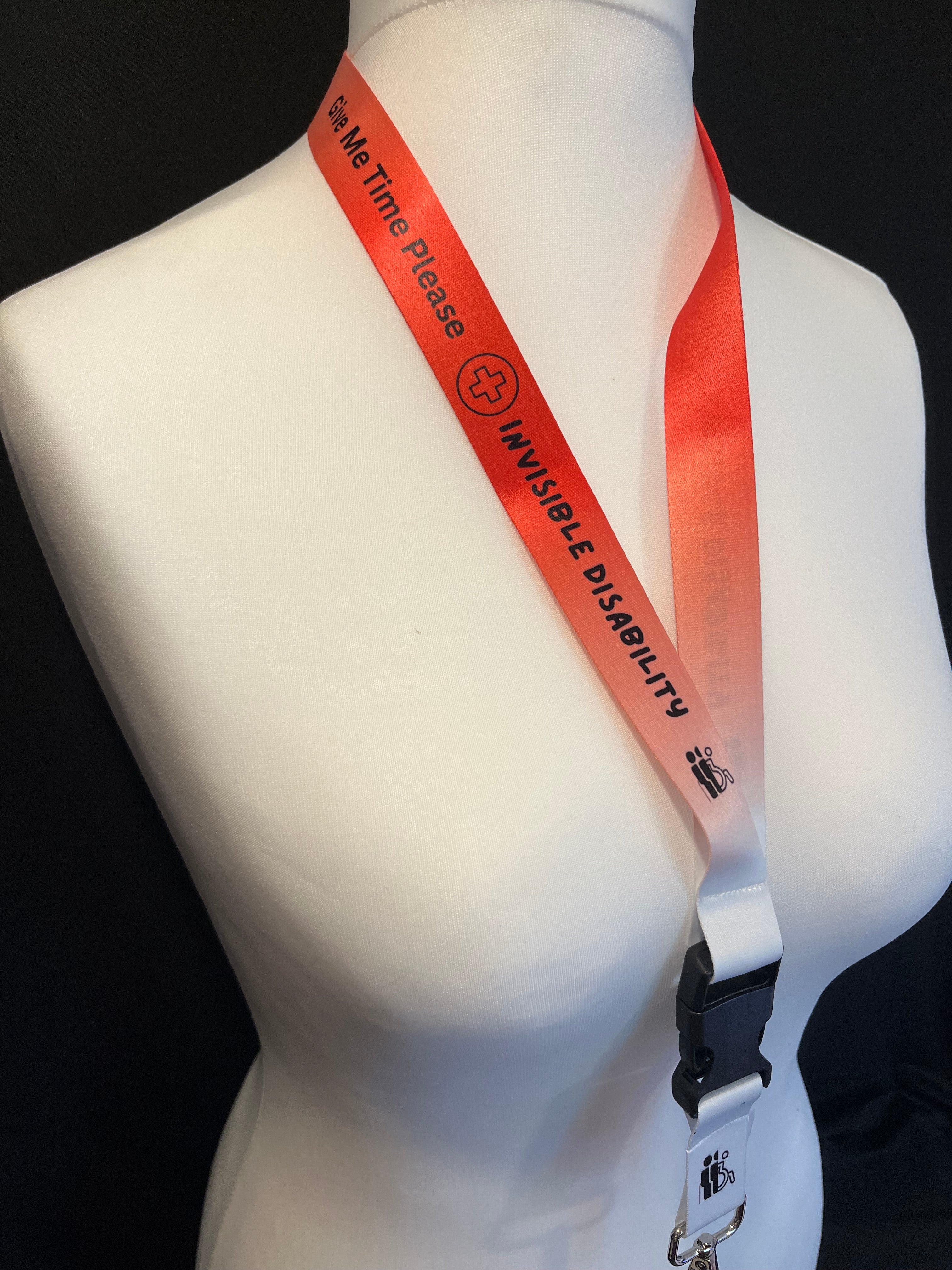 Red Gradient Invisible Disability Lanyard | Child | Adult