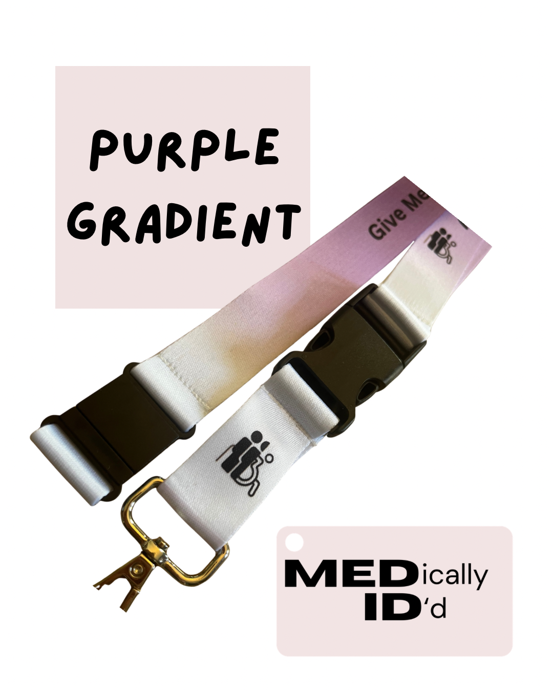 Purple Gradient Invisible Disability Lanyard | Child | Adult