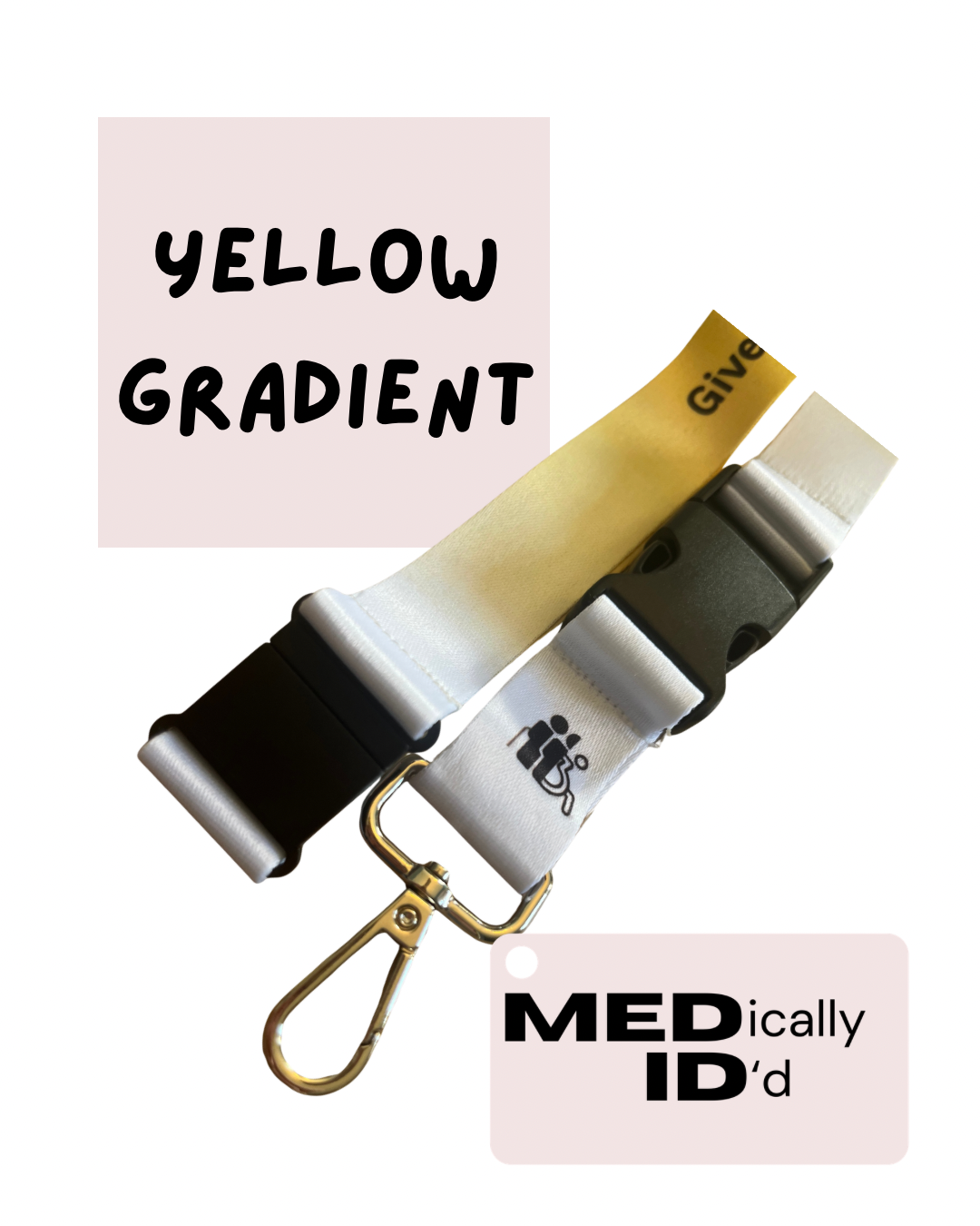 Yellow Gradient Invisible Disability Lanyard | Child | Adult