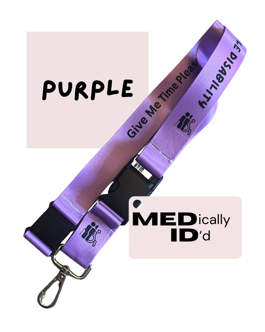 Purple Invisible Disability Lanyard | Child | Adult