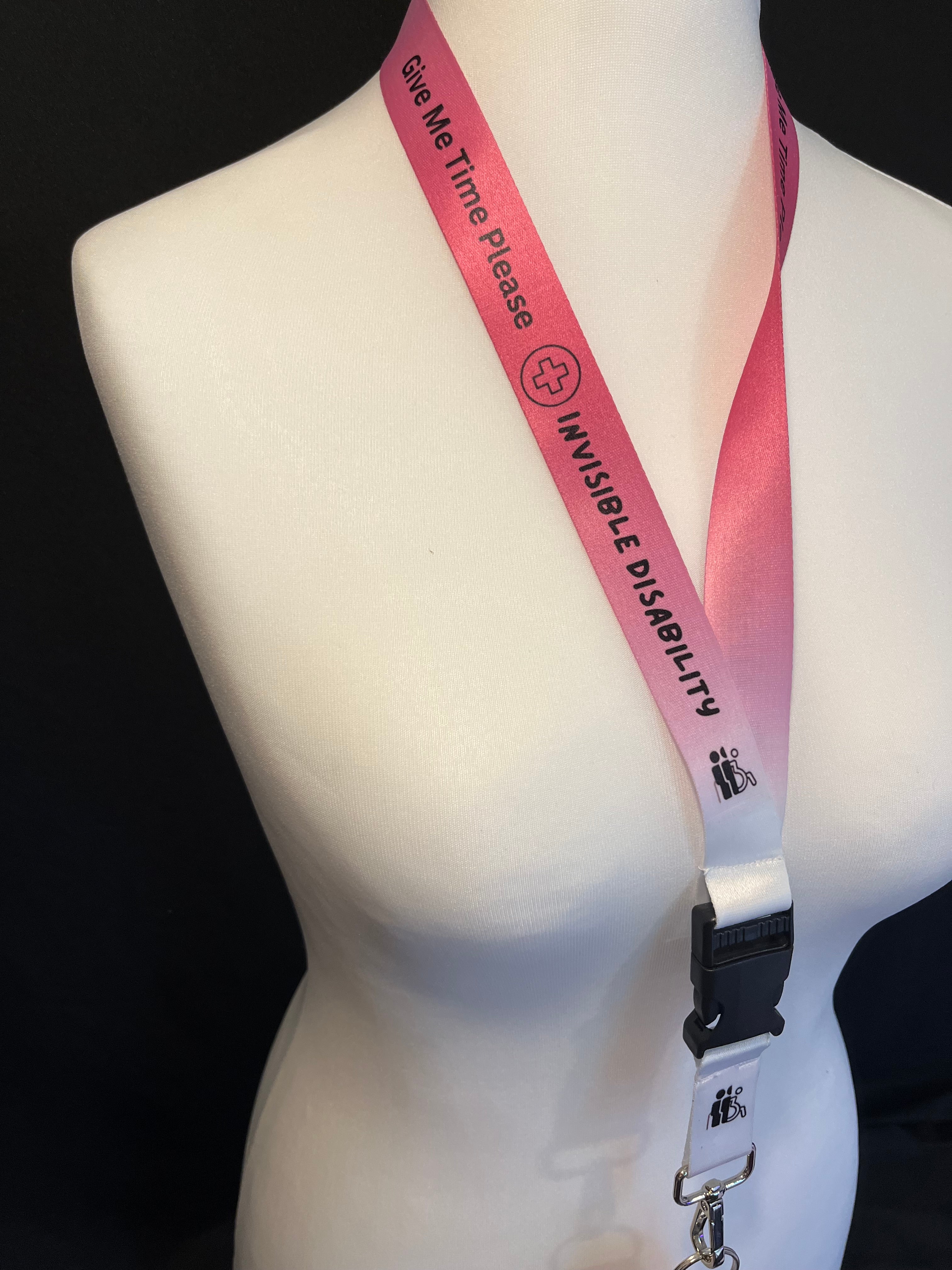 Pink Gradient Invisible Disability Lanyard | Child | Adult