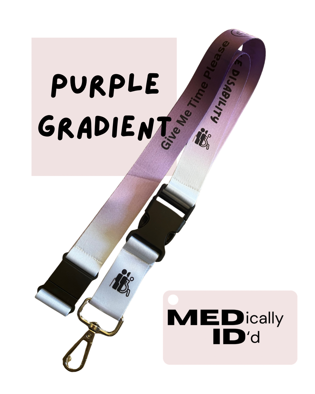 Purple Gradient Invisible Disability Lanyard | Child | Adult