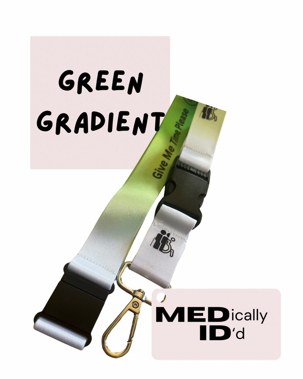 Green Gradient Invisible Disability Lanyard | Child | Adult