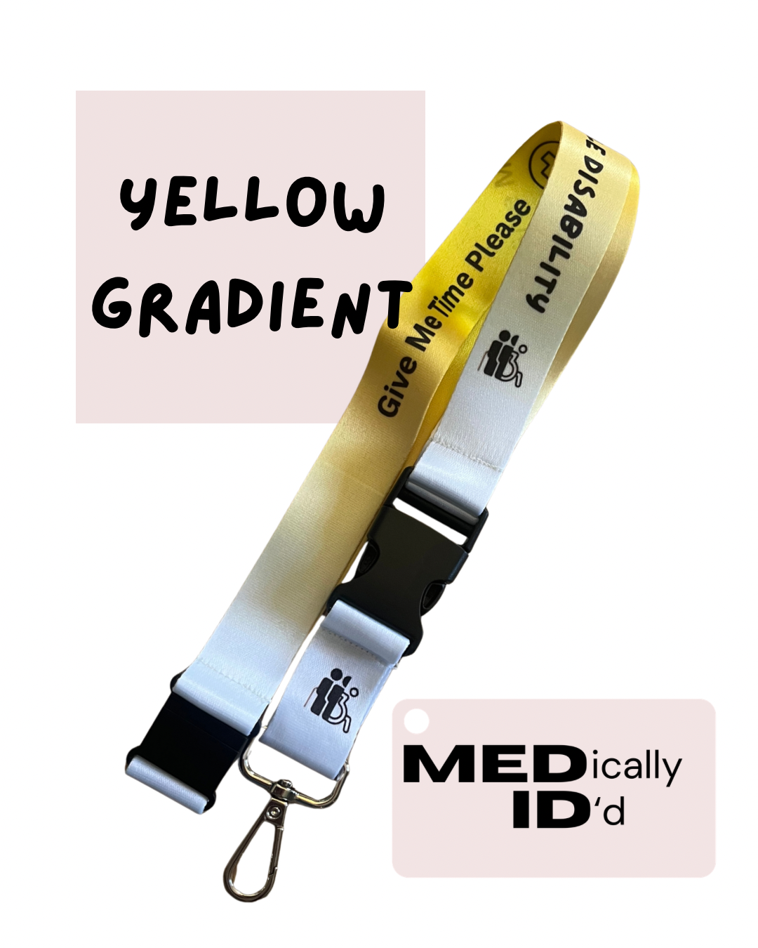 Yellow Gradient Invisible Disability Lanyard | Child | Adult