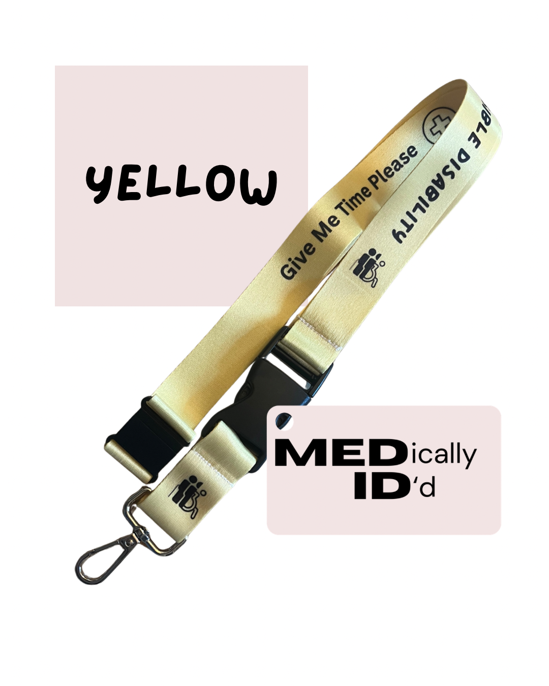 Yellow Invisible Disability Lanyard | Child | Adult