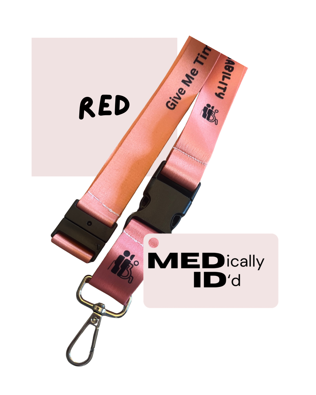 Red Invisible Disability Lanyard | Child | Adult