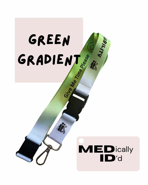 Green Gradient Invisible Disability Lanyard | Child | Adult