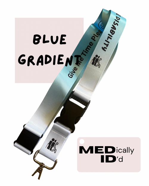 Blue Gradient Invisible Disability Lanyard | Child | Adult