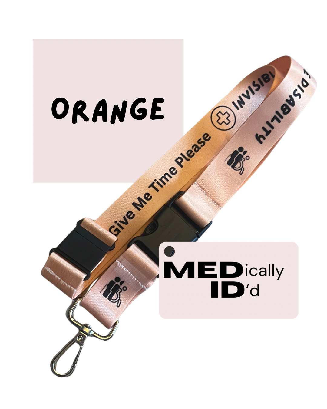 Orange Invisible Disability Lanyard | Child | Adult