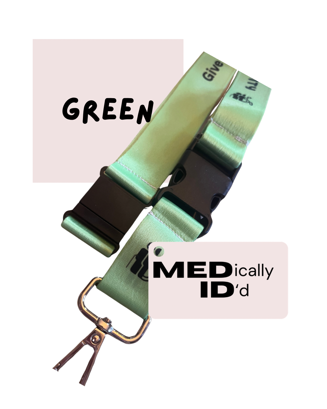 Green Invisible Disability Lanyard | Child | Adult