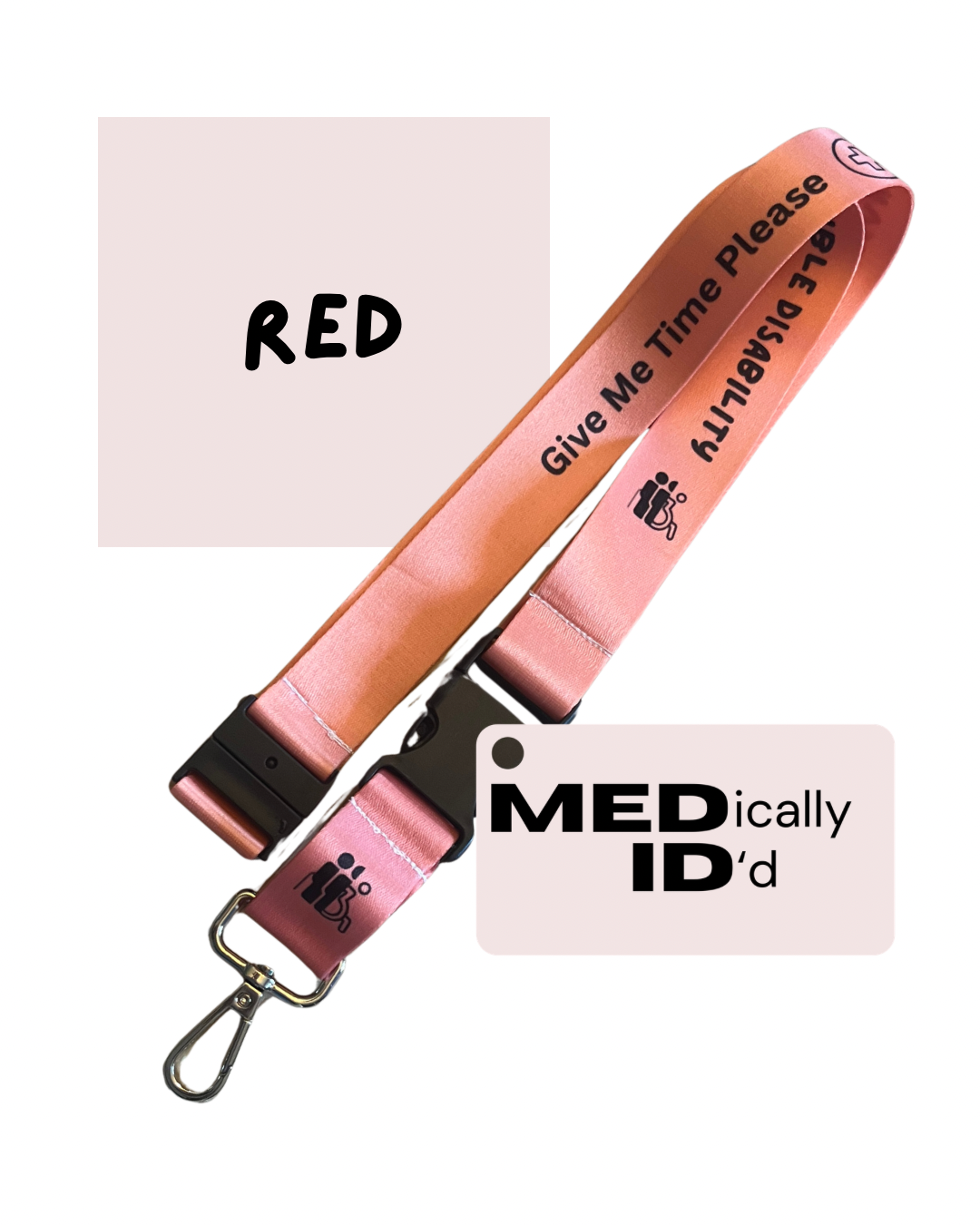 Red Invisible Disability Lanyard | Child | Adult