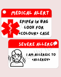 Medical Alert Severe Allergy